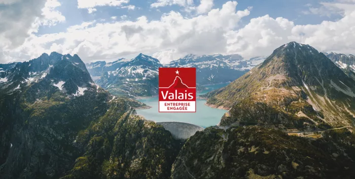 logo valais entreprise engagée avec les alpes suisse