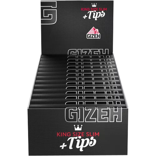 GIZEH Black King Size Slim + Tips